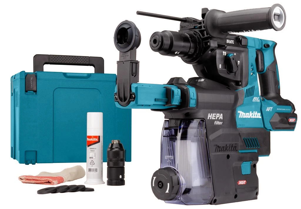 Makita HR004GM202 XGT 40V Max Li-Ion Accu SDS-Plus Combihamer Set (2x 4,0Ah) Incl. Stofafzuigsysteem In Mbox - 2,9J - Koolborstelloos - Afbeelding 2