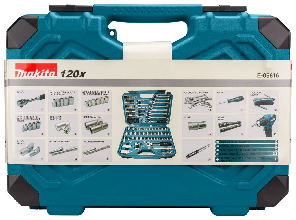 Makita E-06616 Gereedschapset In Koffer - 120-delig - Afbeelding 11
