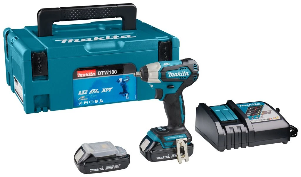 Makita DTW180RAJ 18V Li-Ion Accu Slagmoersleutel Set (2x 2,0Ah) In Mbox - 3/8" - Koolborstelloos - Afbeelding 2