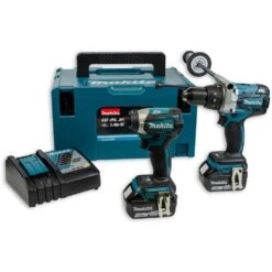 Makita DLX2176TJ 18V Li-Ion Accu Klopboor-/schroefmachine (DHP481) & Slagschroevendraaier (DTD154) Combiset (2x 5.0Ah Accu) In Koffer