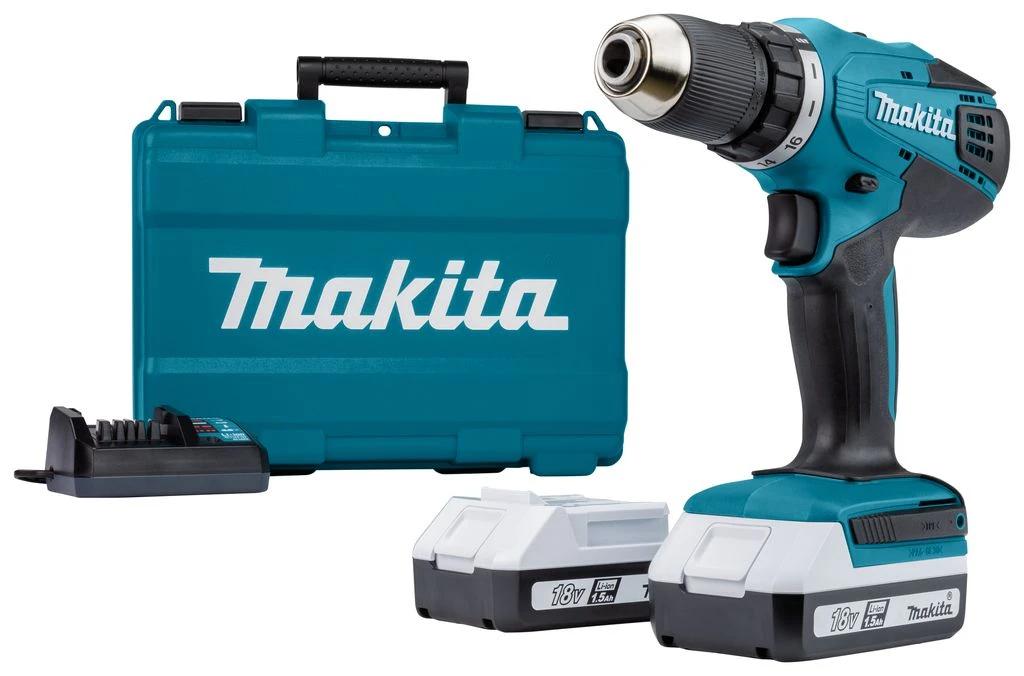 Makita HP457DWE 18V Li-Ion Accu Klopboor-/schroefmachine Set (2x 1.5Ah Accu) In Koffer - Afbeelding 3