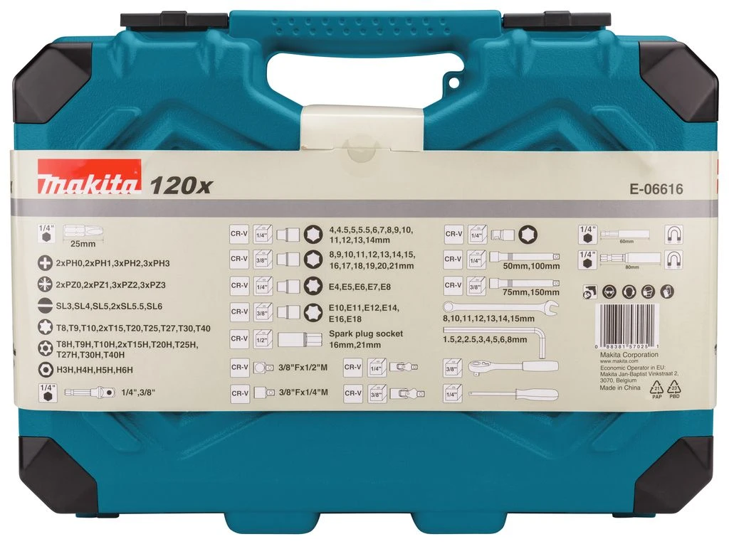 Makita E-06616 Gereedschapset In Koffer - 120-delig - Afbeelding 2