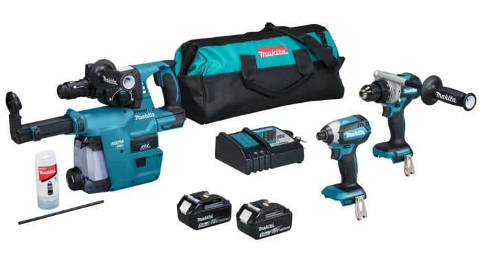Makita DLX3154TX1 18V Li-ion Accu 3-delige Combiset (2x 5.0Ah Accu) In Tas