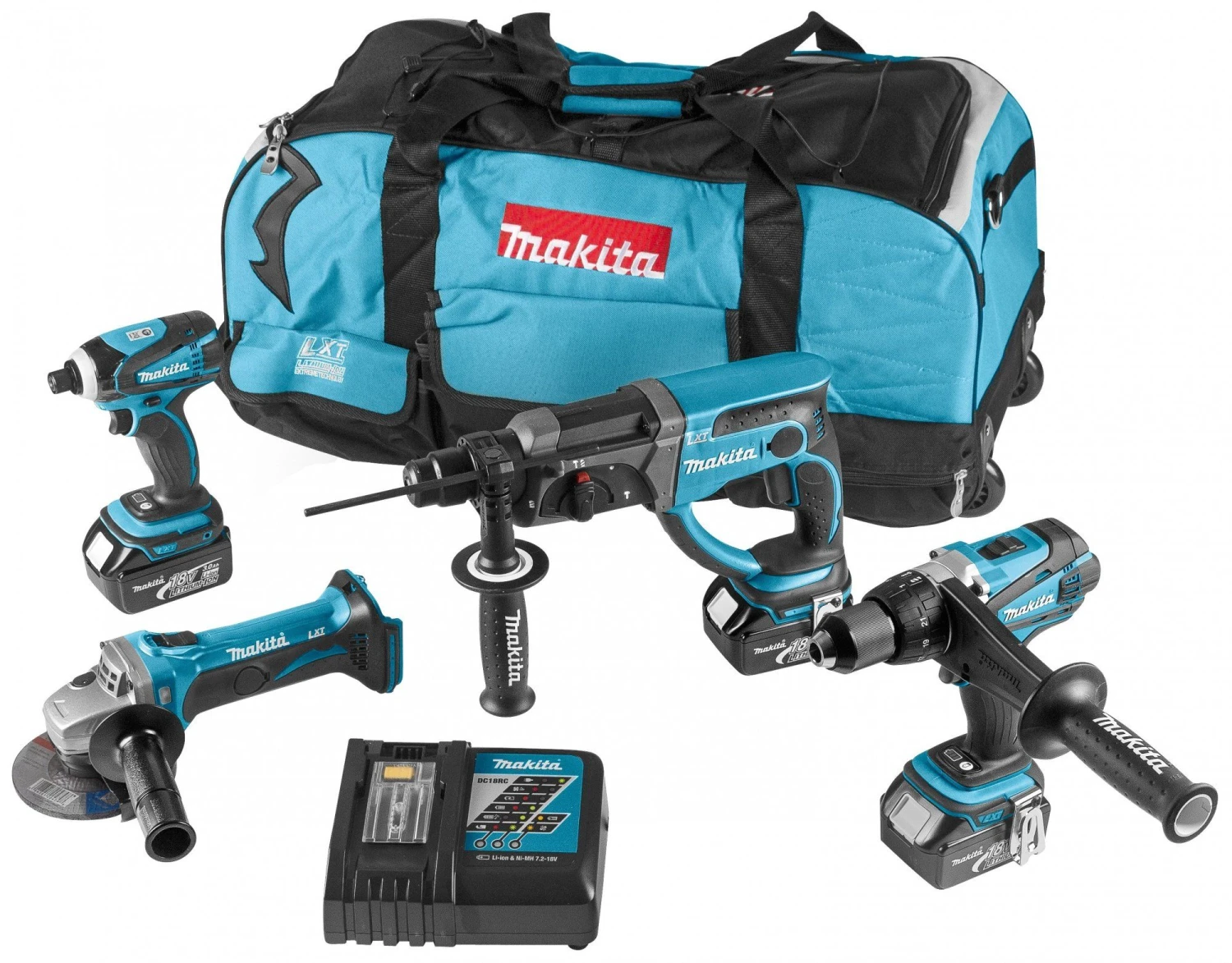 Makita DLX4017 18V Li-Ion Accu 4 Delige Combiset (3x 3.0Ah Accu) In Tas