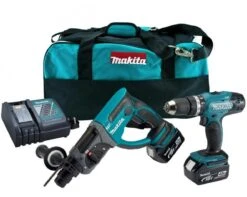 Makita DLX2025M 18V Li-Ion Accu Klopboor-/schroefmachine (DHP453) & SDS-plus Combihamer Body (DHR202) Combiset In Tas