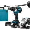Makita DLX2157TJ1 18V Li-Ion Accu Klopboor-/schroefmachine (DHP481) & Haakse Slijper (DGA506) Combiset (3x 5.0Ah Accu) In Mbox