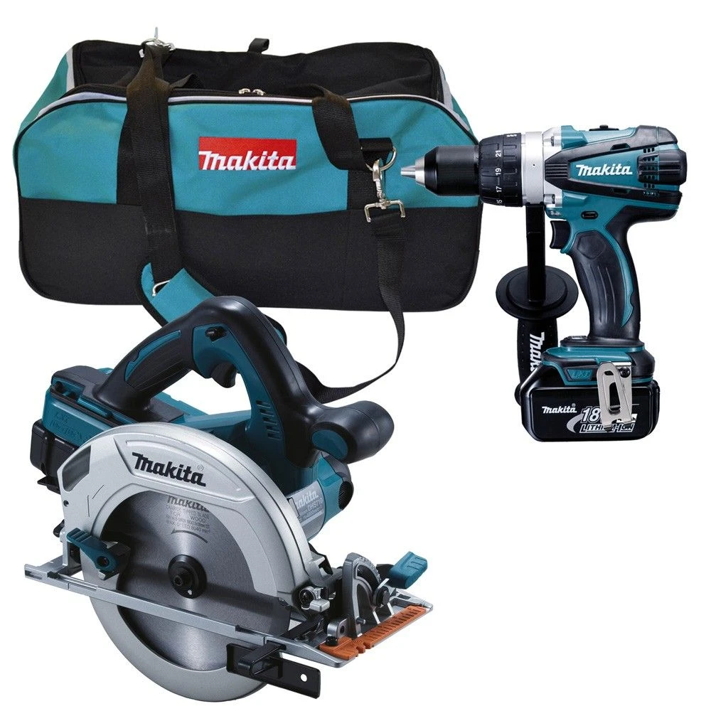 Makita DLX2083M 18V Li-Ion Accu Boor-/schroefmachine (DDF458) & Cirkelzaag (DHS710) Combiset (3x 4.0Ah Accu) In Tas