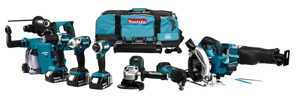 Makita DLX8026TW1 18V Li-Ion 8-delige Comboset (3 X 5,0Ah) In Tas
